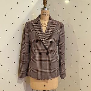 REISS Blazer NWOT Pink and Black Plaid Size 8